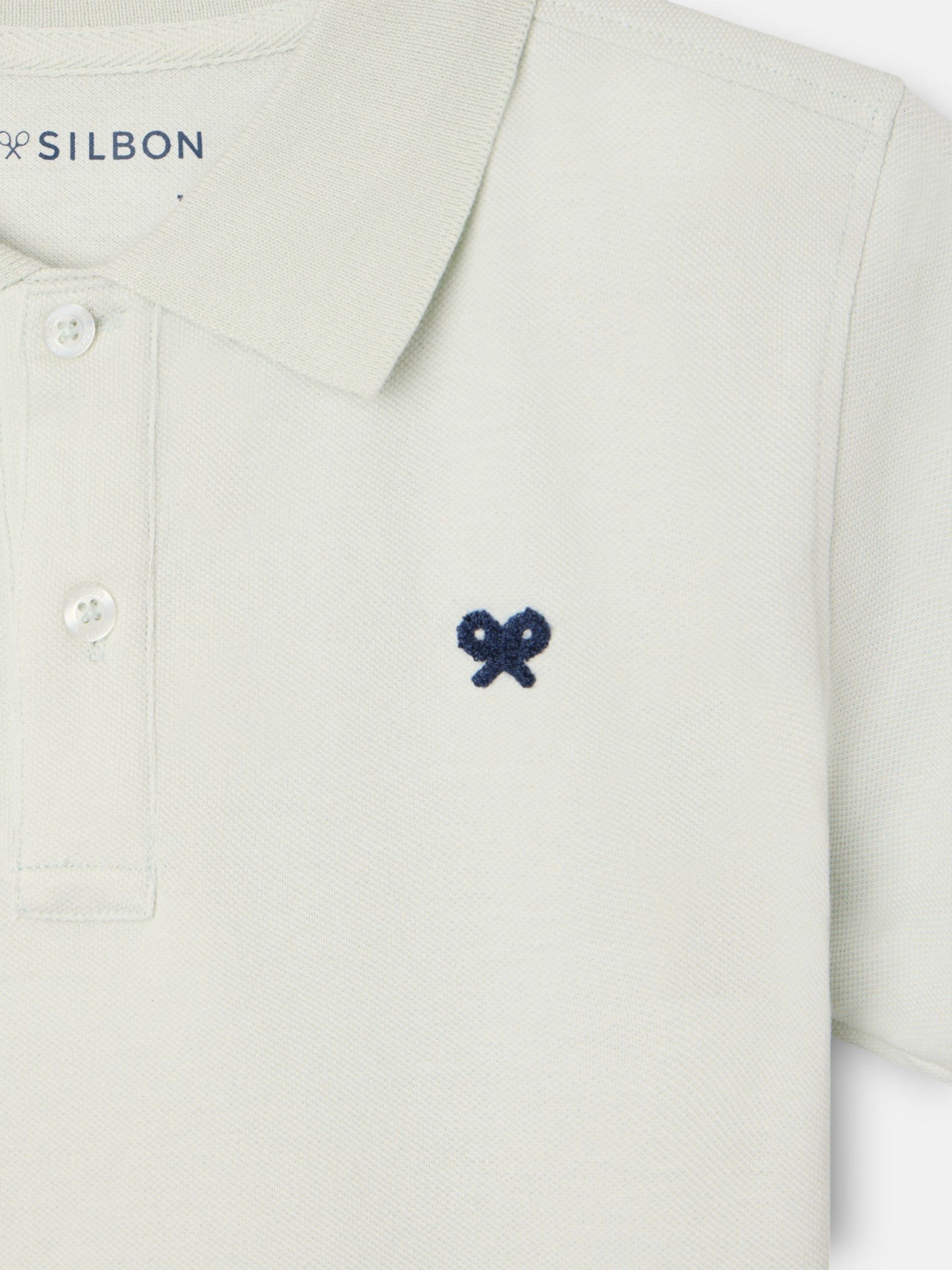 Polo kids liso logo rizo verde claro