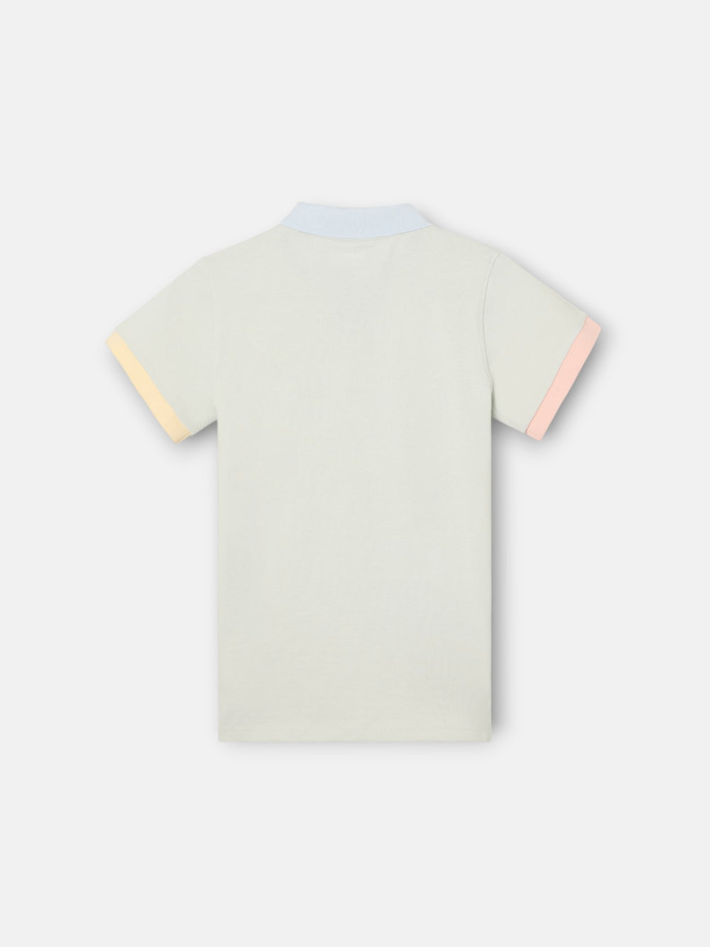 Polo enfant bordure multicolore vert clair