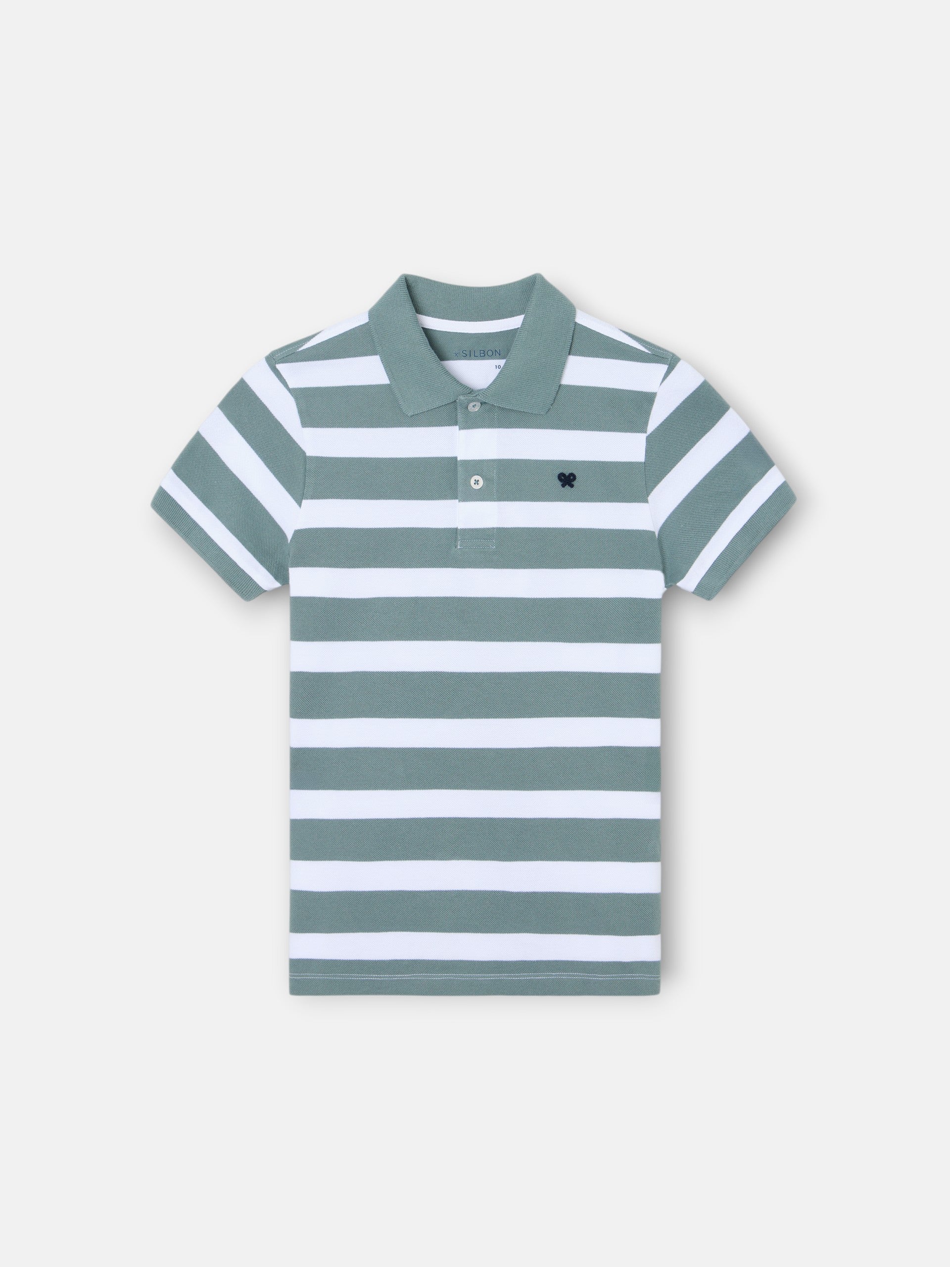 Polo kids rayas blanco verde