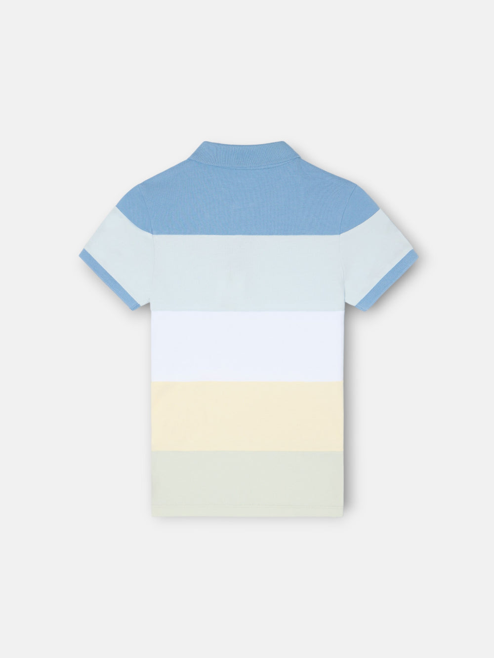 Polo enfant à larges rayures multicolores bleues