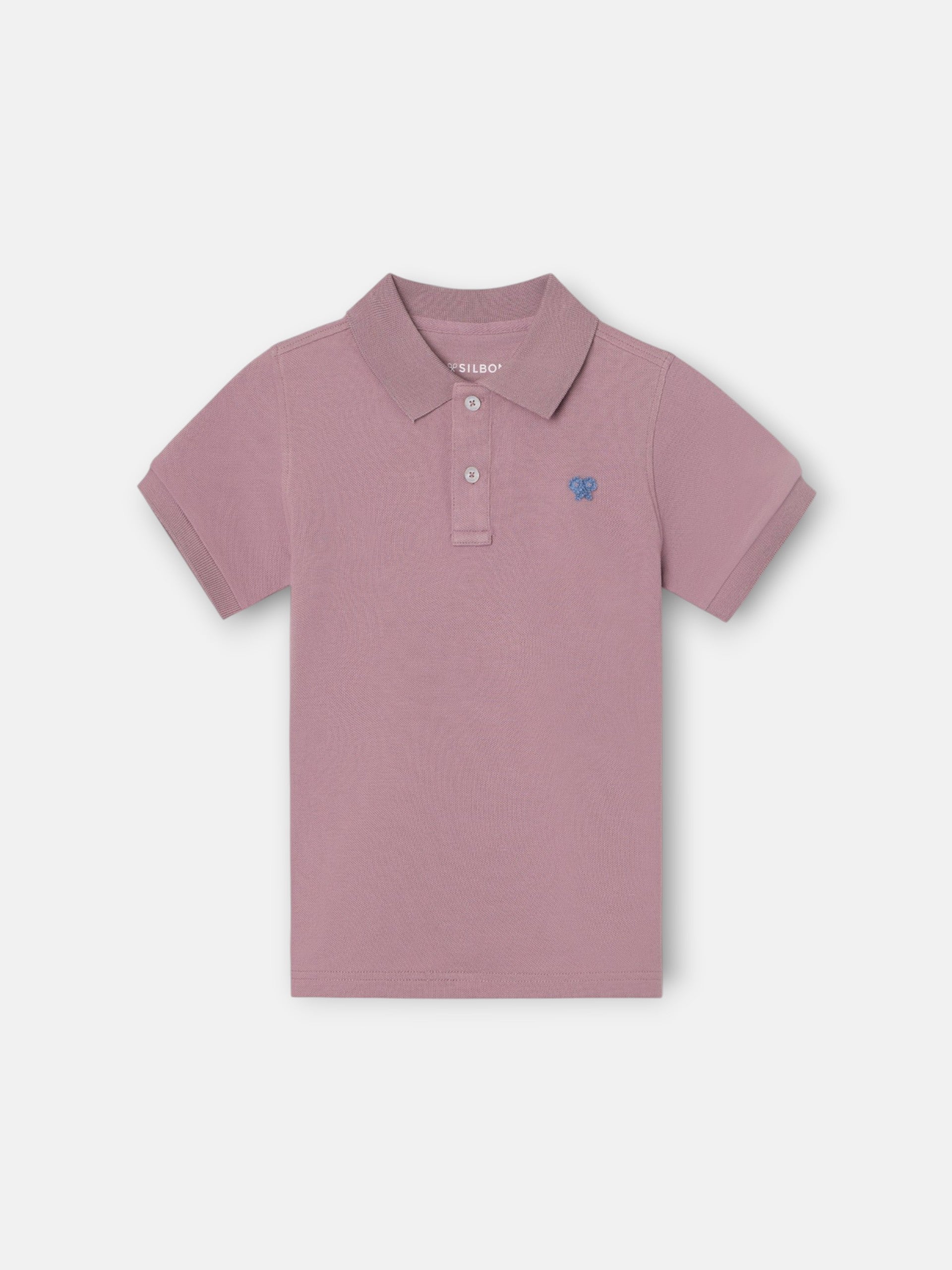 Polo kids liso logo rizo burdeos