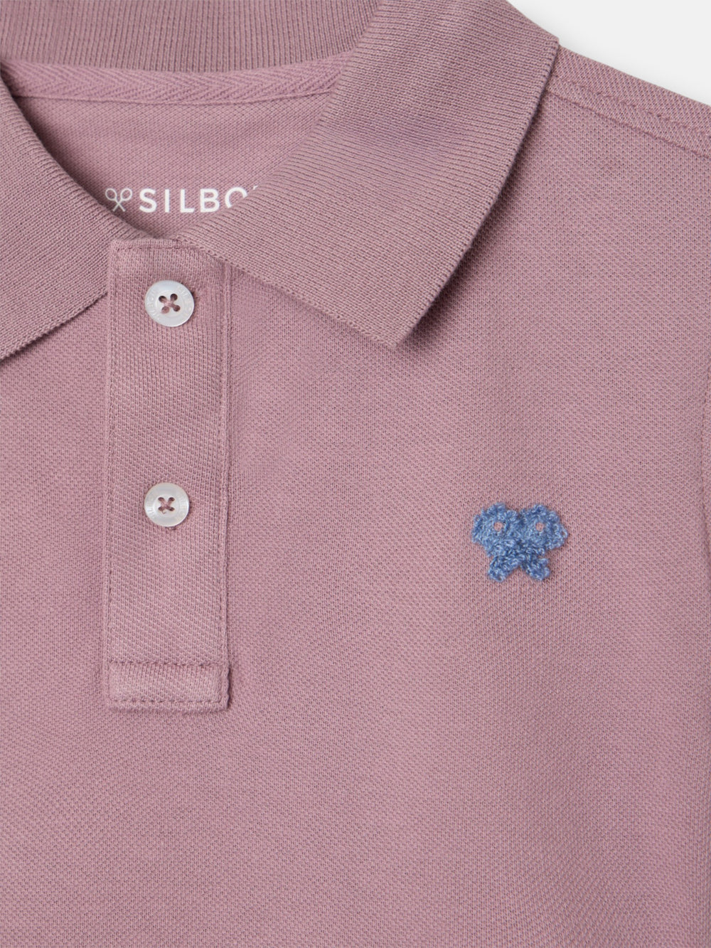 Polo kids liso logo rizo burdeos