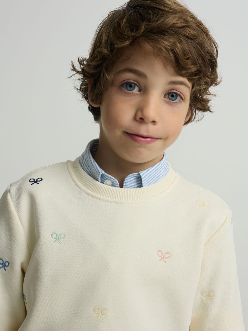 Kids' multi-racket sweatshirt white