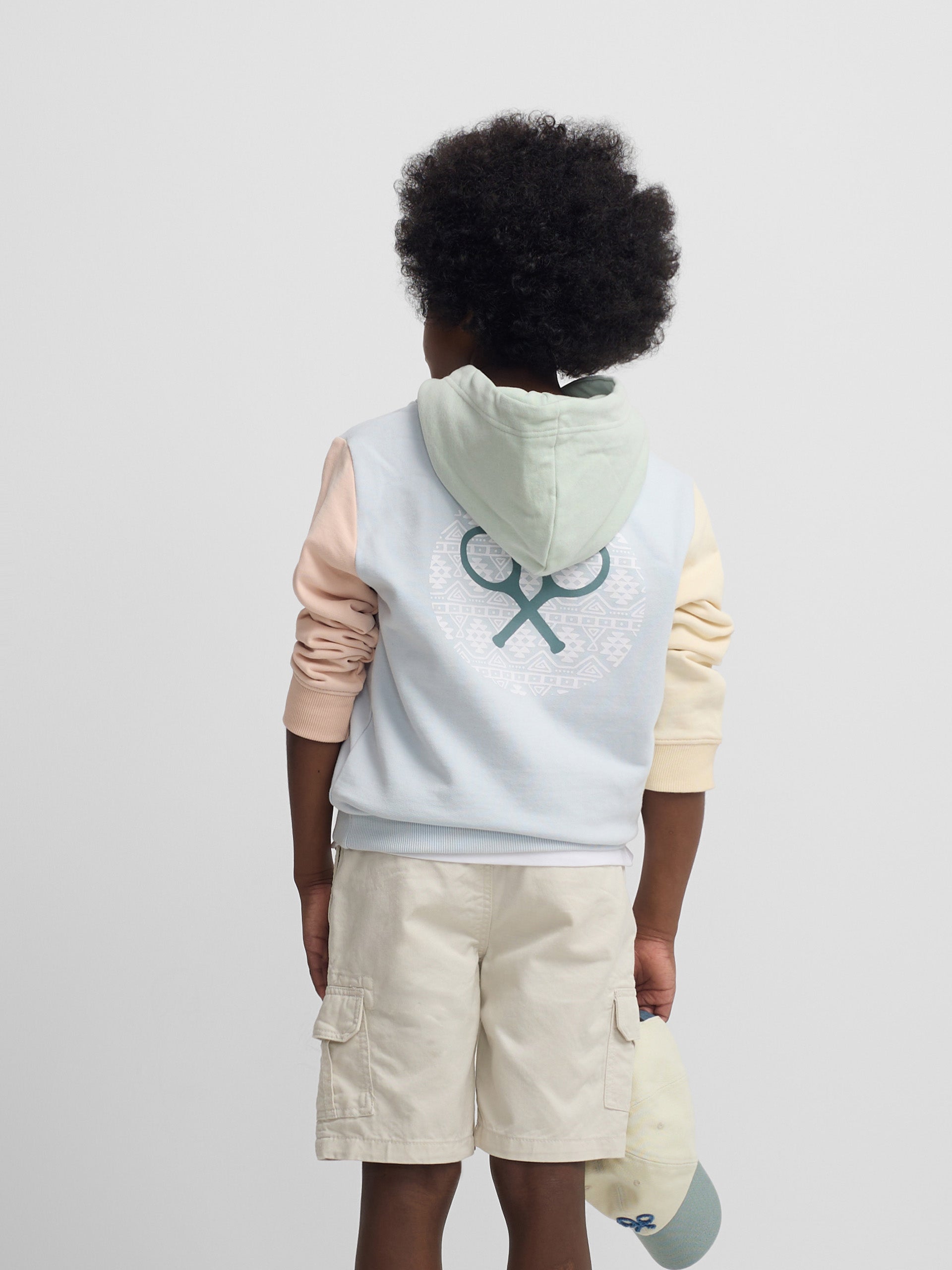 Kids multicolor hoodie sweatshirt light blue