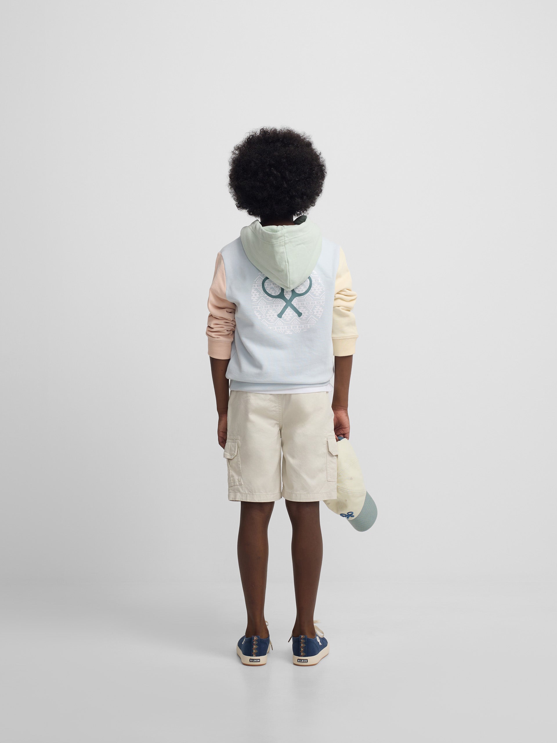 Kids multicolor hoodie sweatshirt light blue