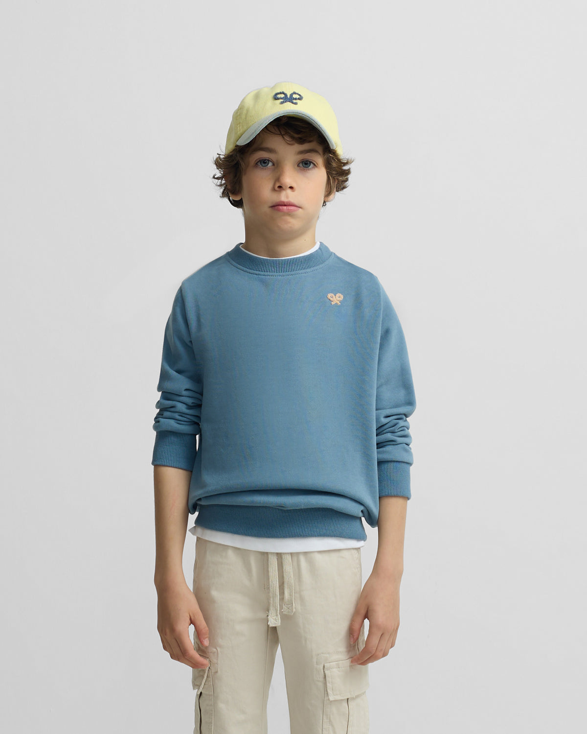 Sweat-shirt enfant "roar like a dino" bleu