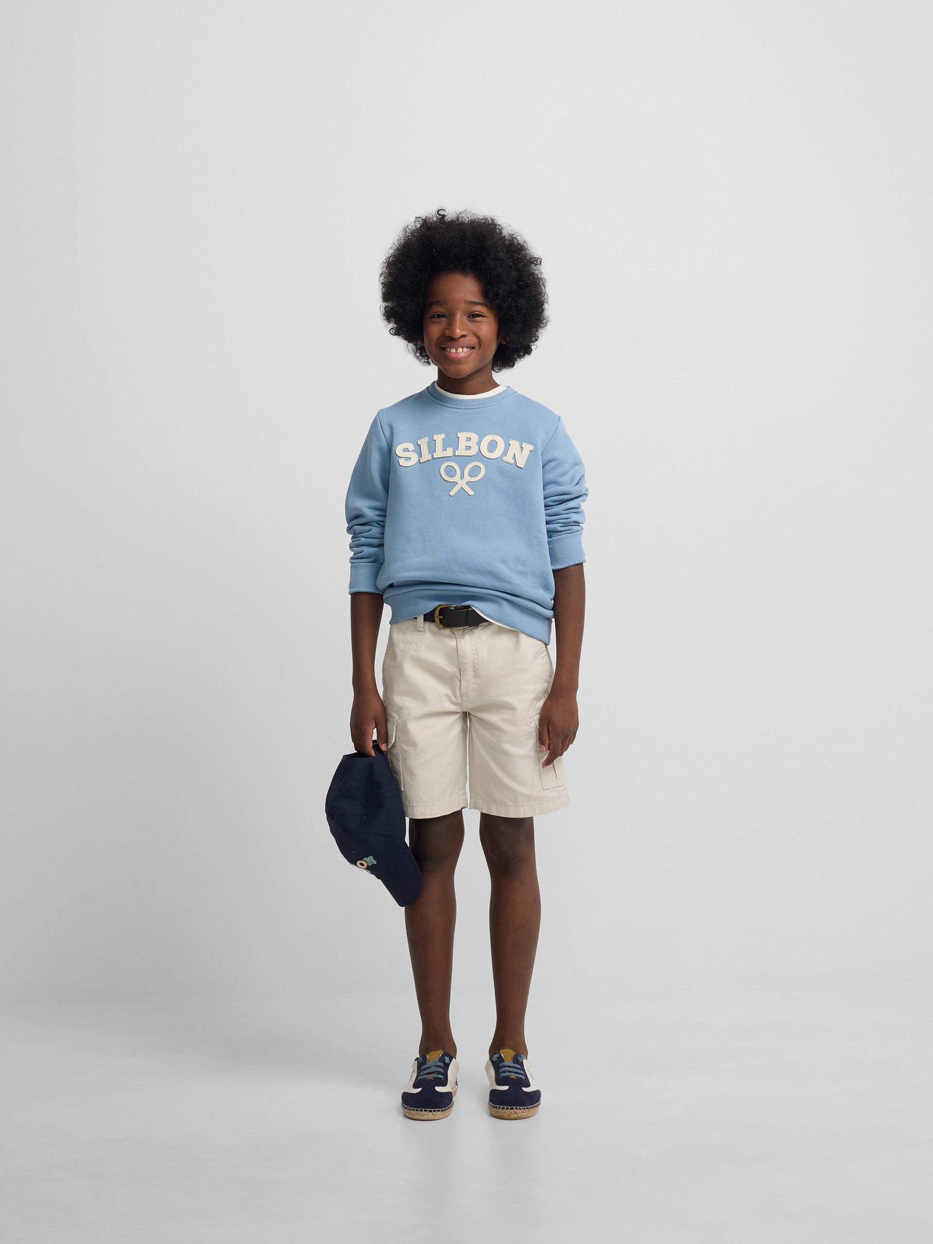 Sudadera kids Silbon raqueta media azul indigo