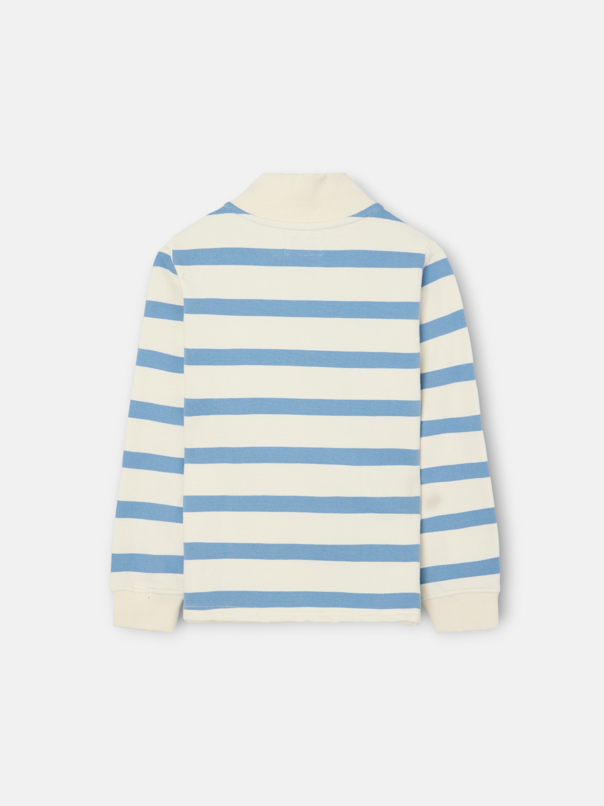 Sweat-shirt enfant demi-fermeture éclair rayé bleu