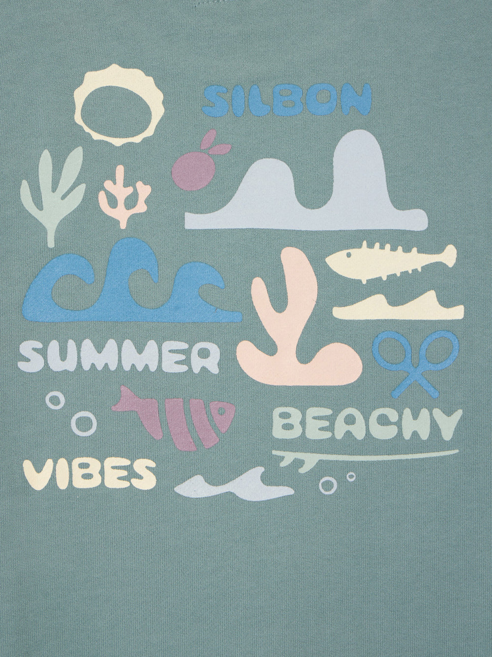 Kids summer beachy green sweatshirt