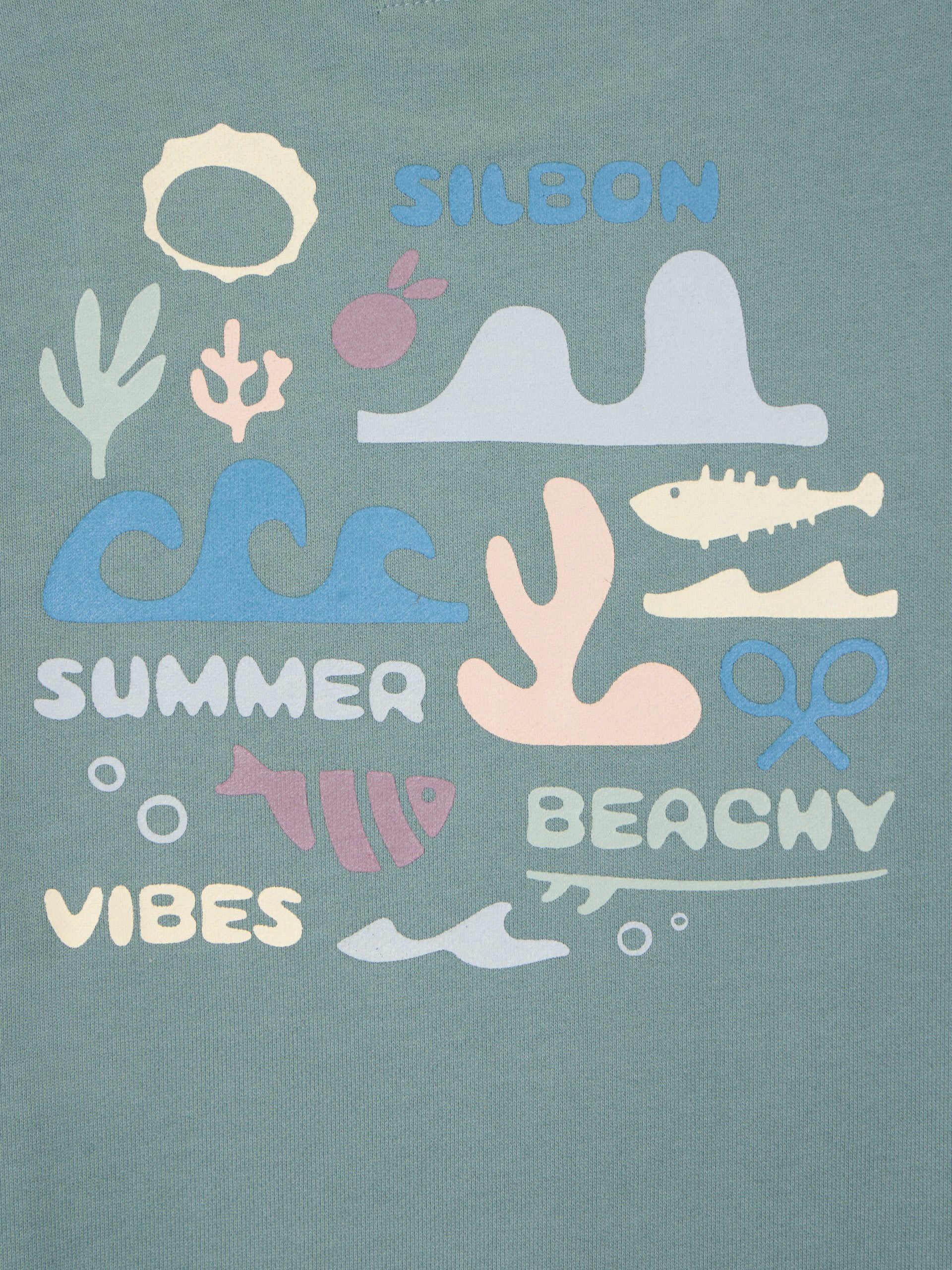 Kids summer beachy green sweatshirt