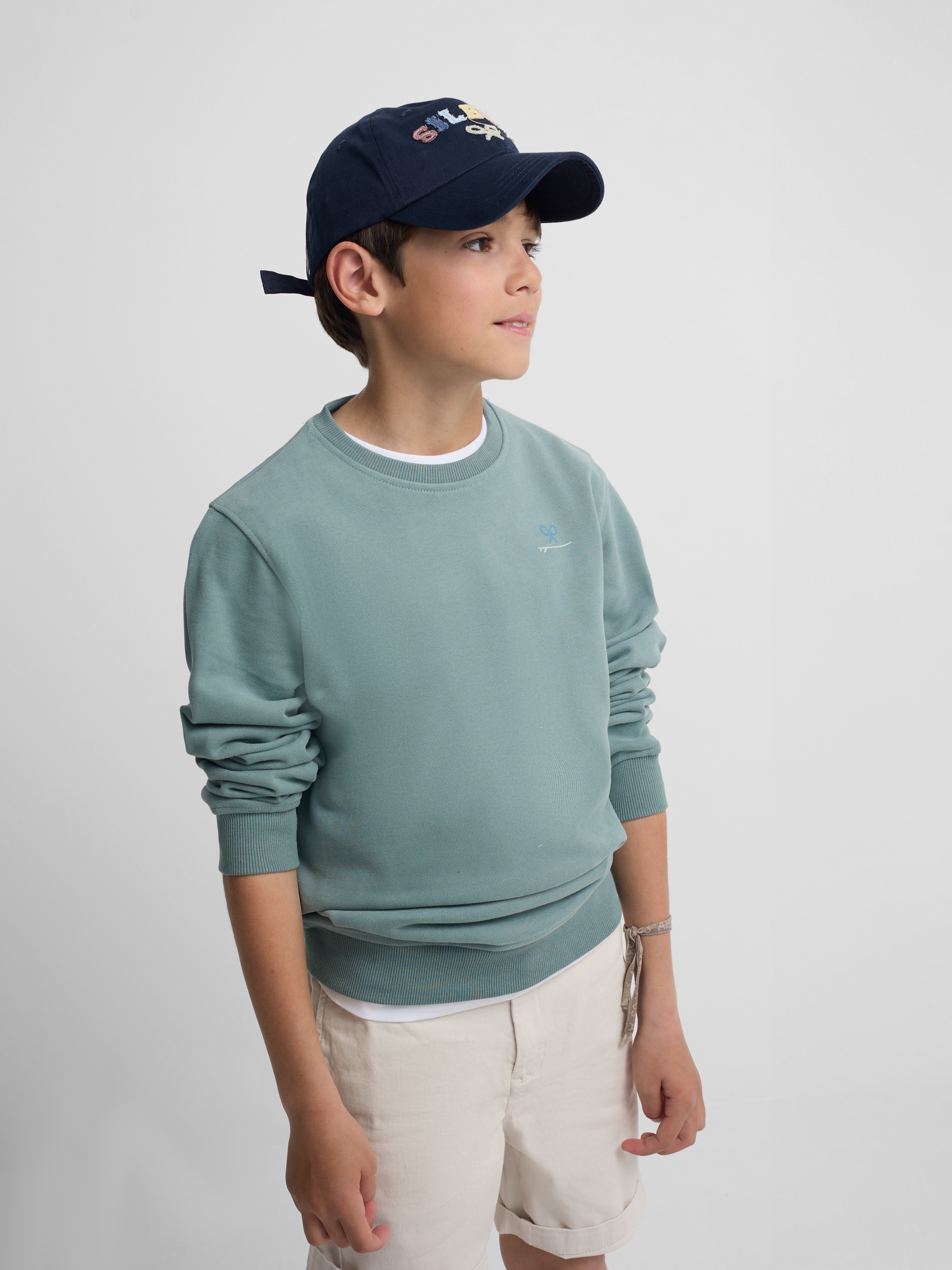 Sweat-shirt vert plage d'été pour enfants
