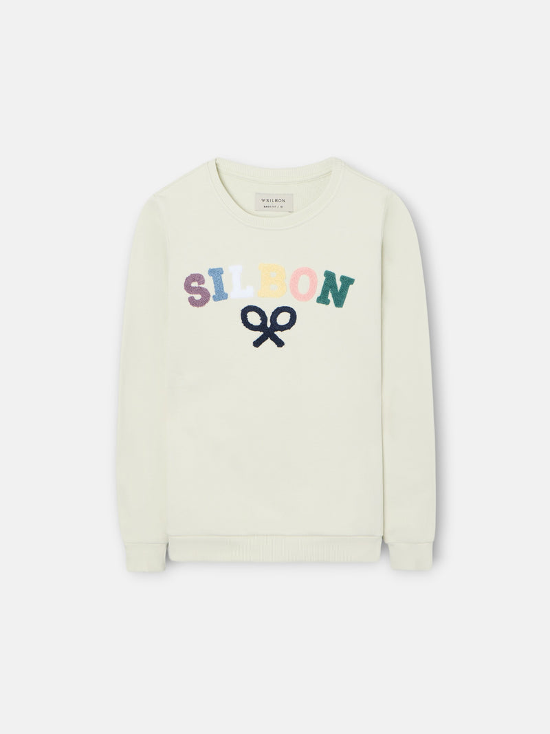 Sweat-shirt enfant Silbon raquette demi multicolore vert