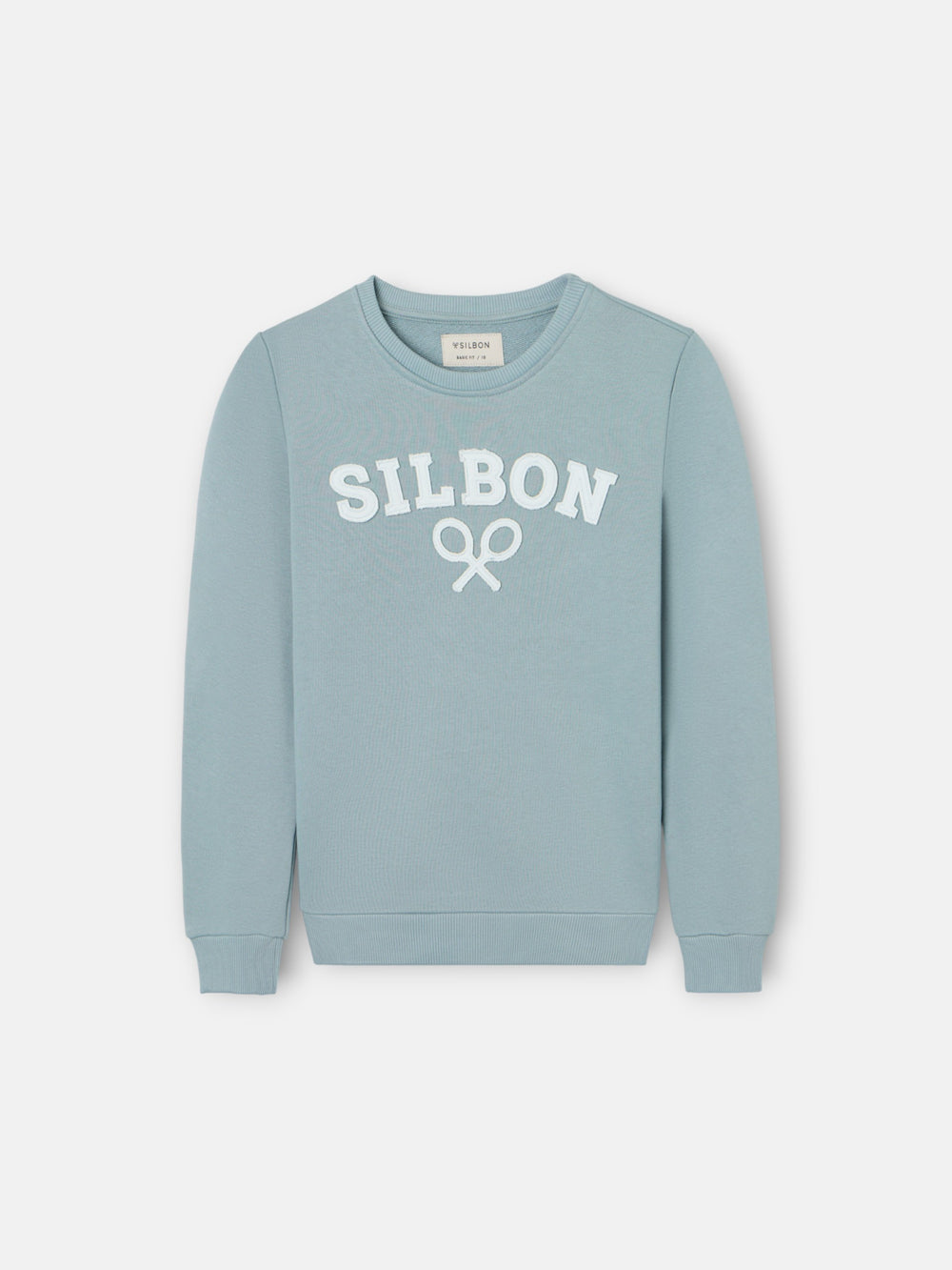 Silbon kids sweatshirt medium green racket