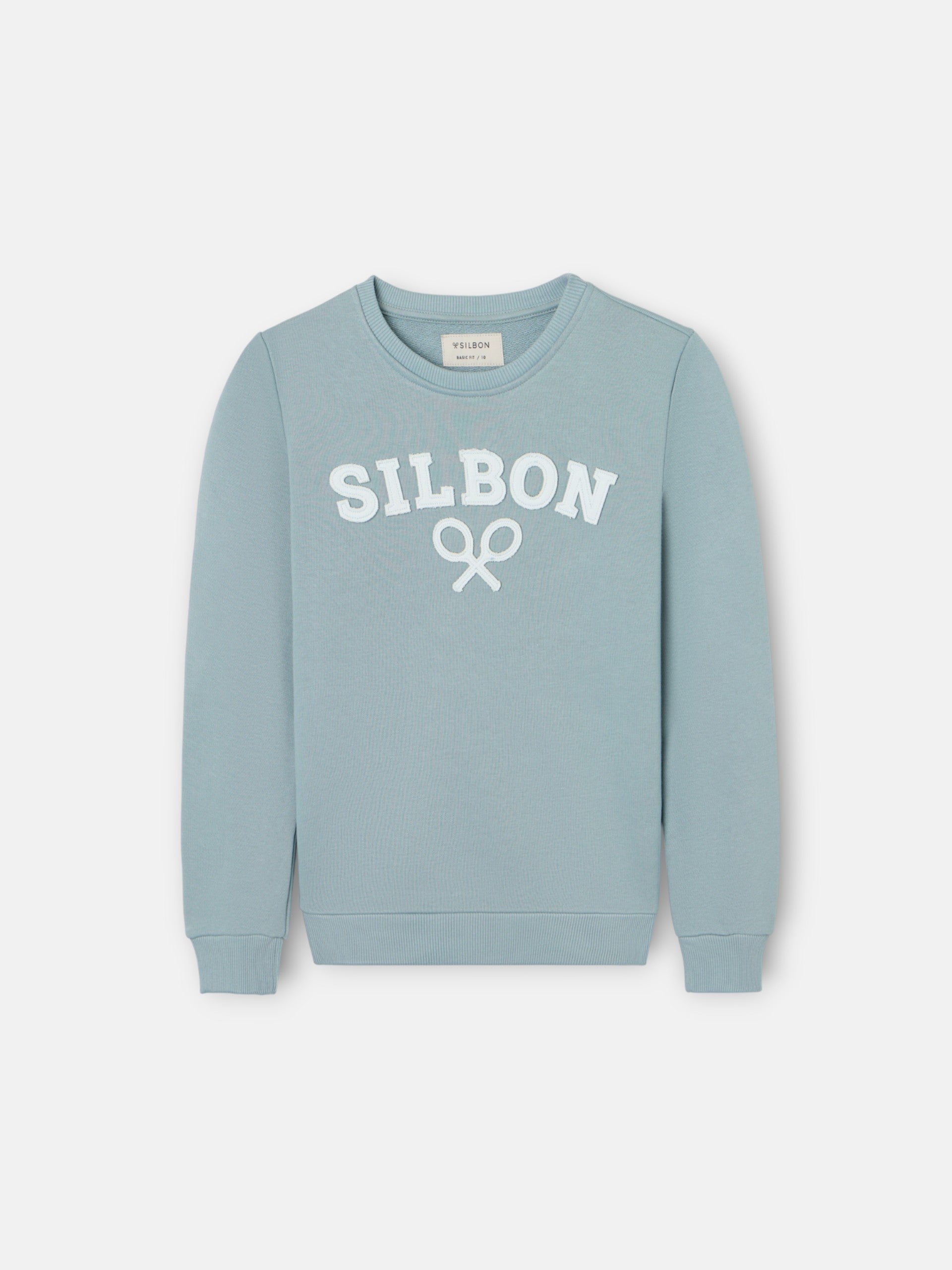 Silbon kids sweatshirt medium green racket