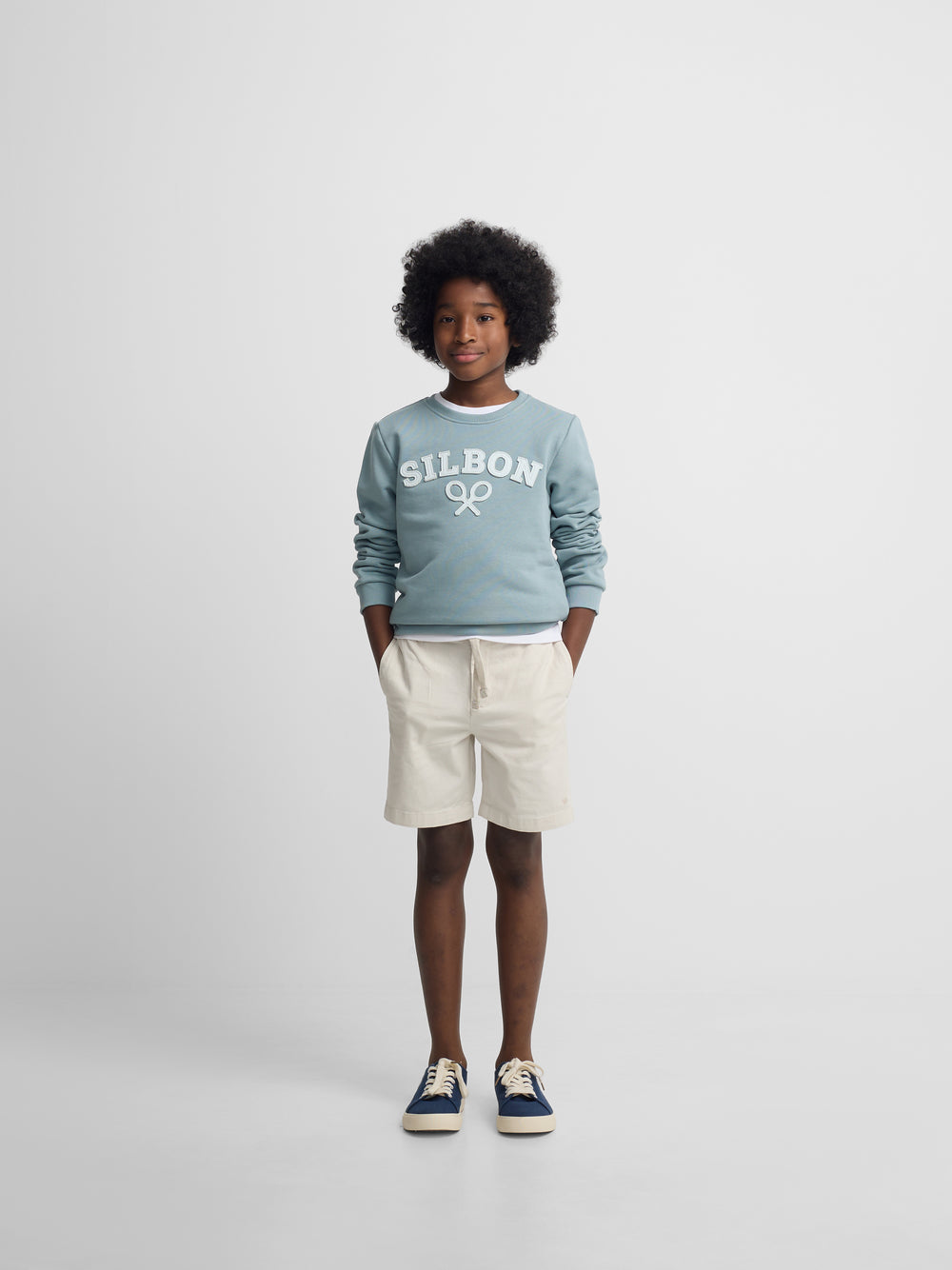 Sweat-shirt enfant Silbon raquette demi-vert