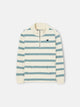 Kids' half-zip sweatshirt with green stripes
