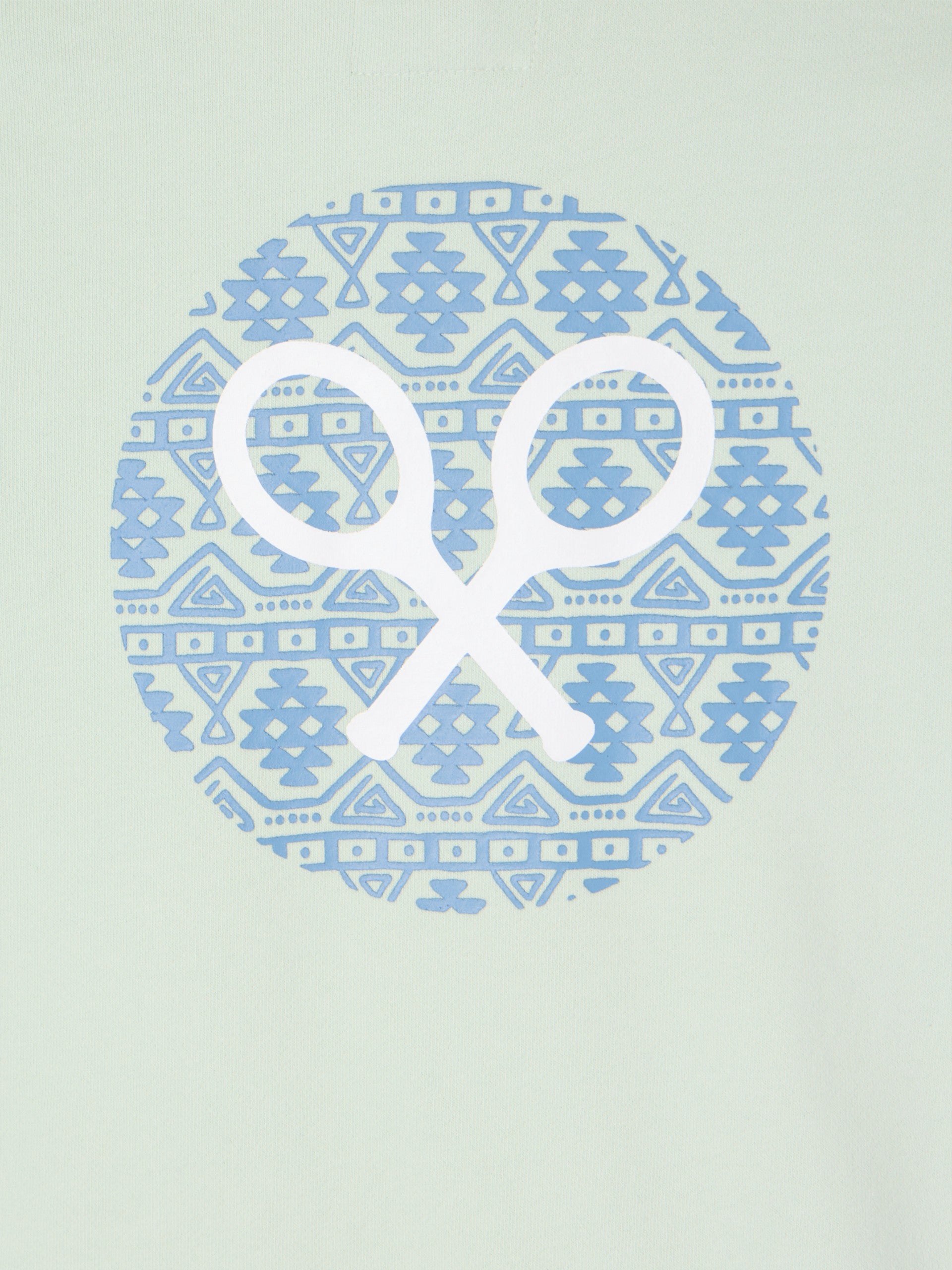 Kids' hooded sweatshirt with ethnic green racket design