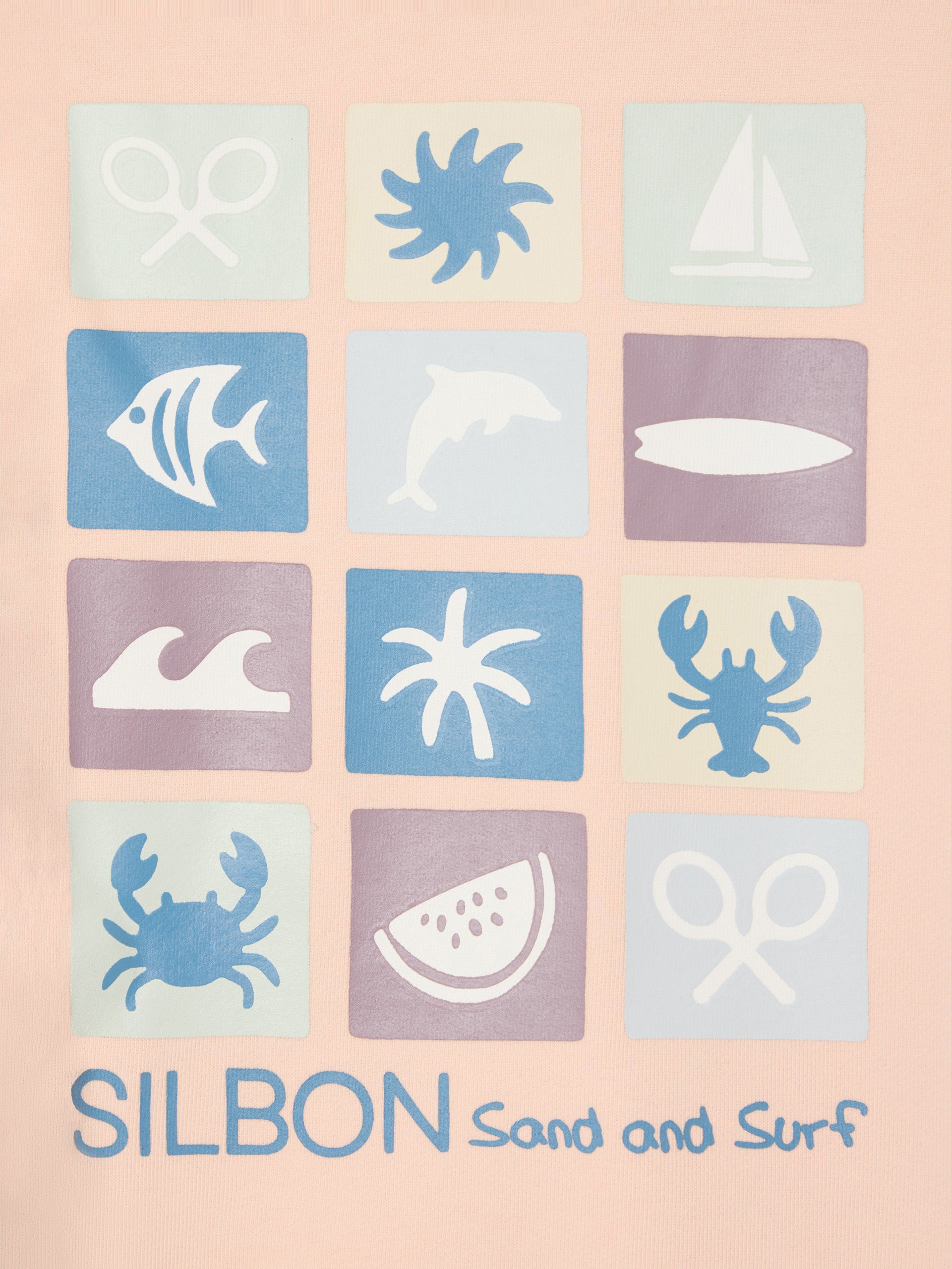 Kids sand and surf coral sweatshirt