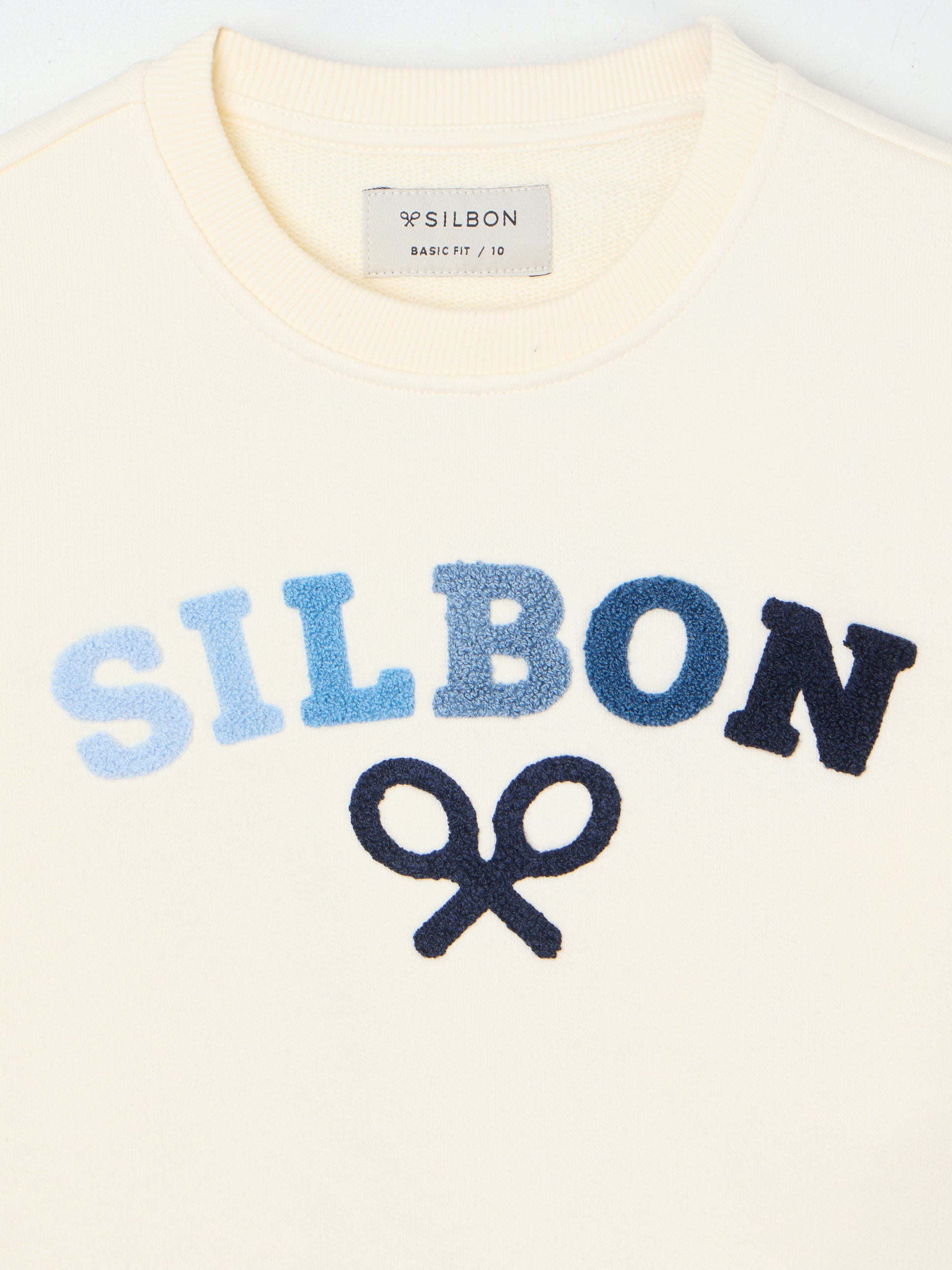 Sudadera kids Silbon raqueta media multicolor crema