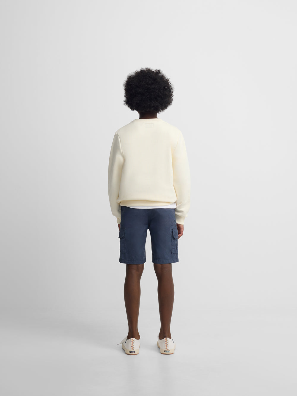 Sweat-shirt enfant Silbon raquette demi multicolore crème