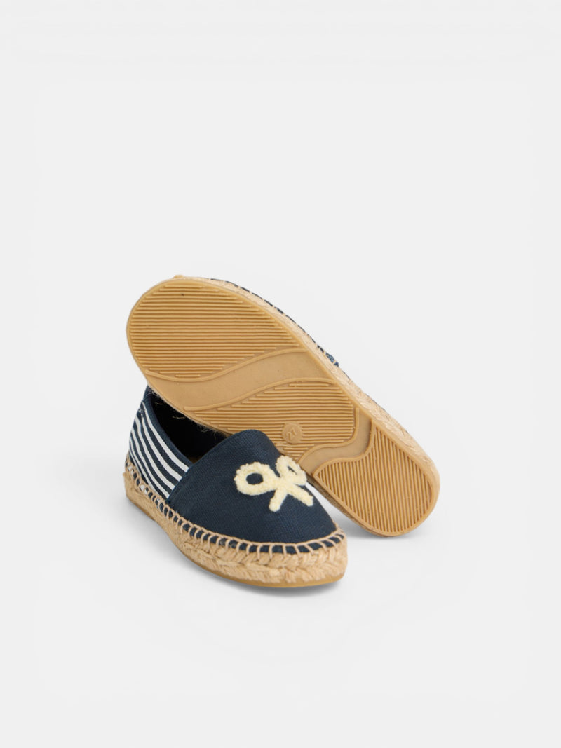 Alpercata infantil raquete riscas azul-marinho