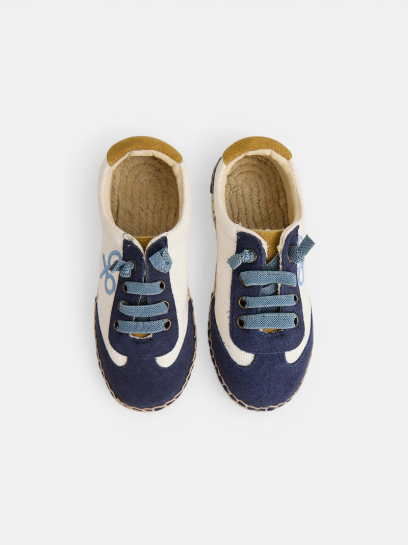 Espadrille enfant semelle raphia bleu marine