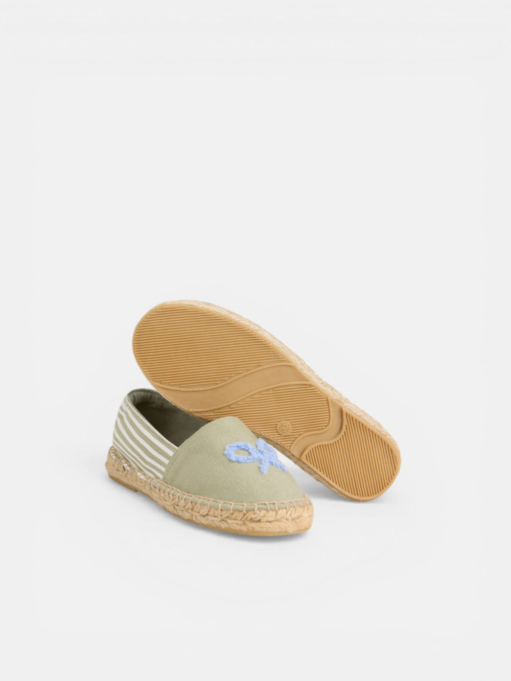 Alpargata kids raqueta rayas verde