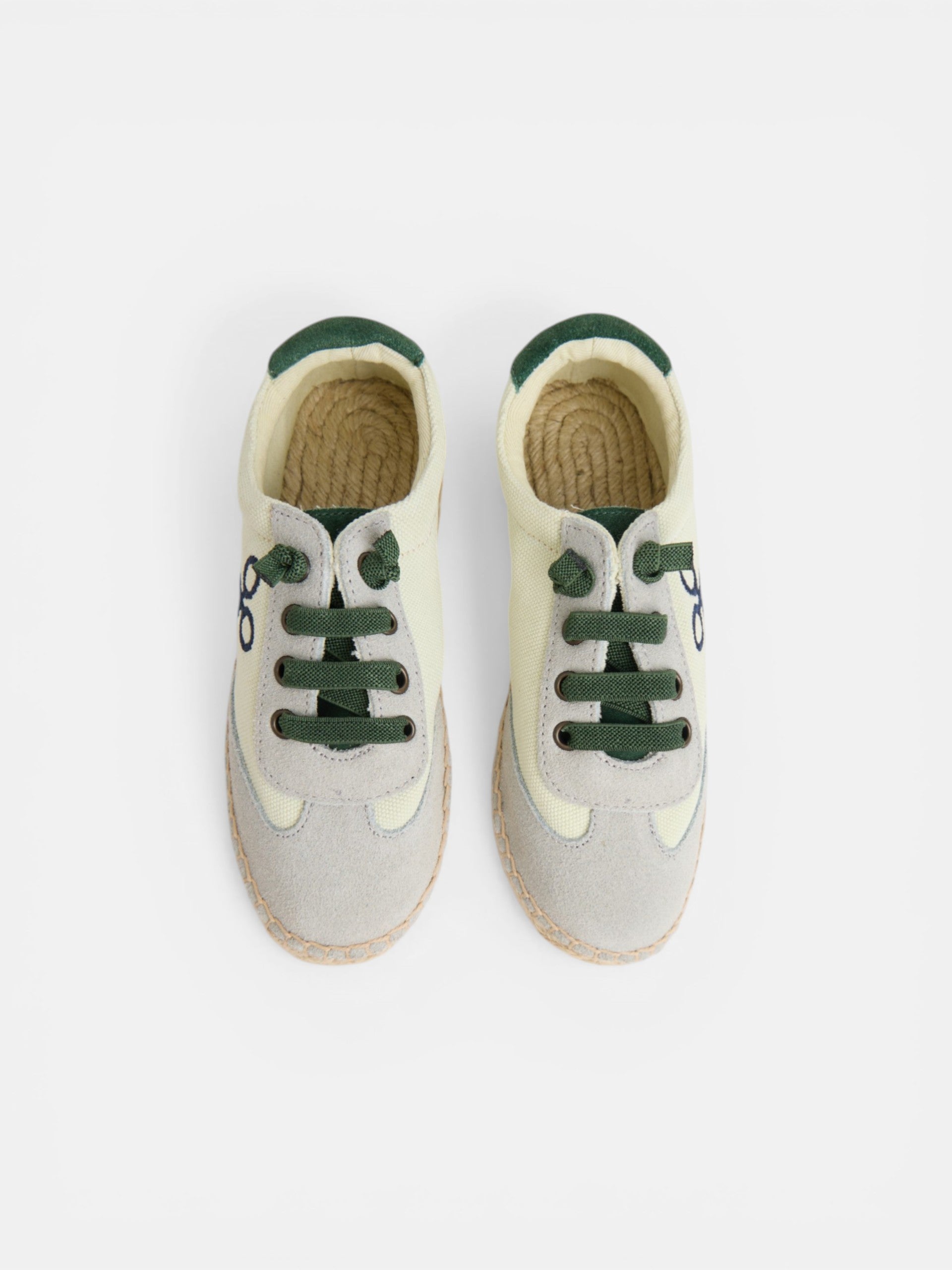 Alpargata kids suela rafia verde