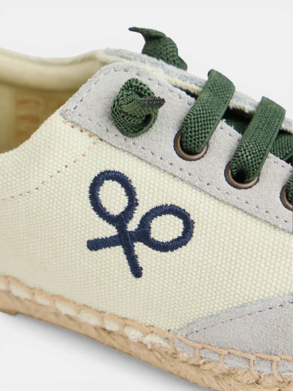 Alpargata kids suela rafia verde