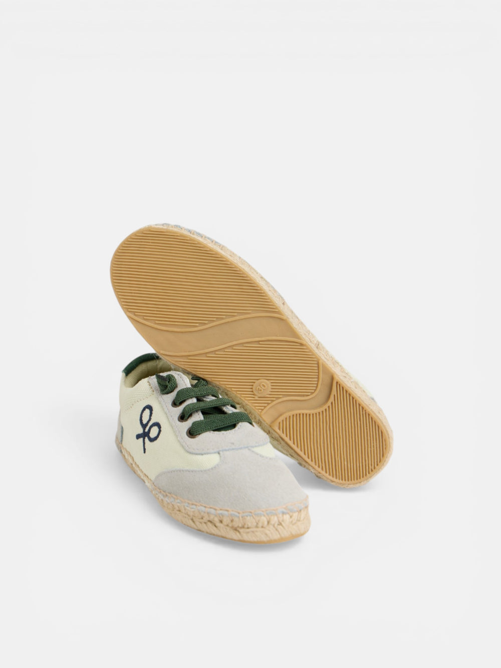 Alpargata kids suela rafia verde