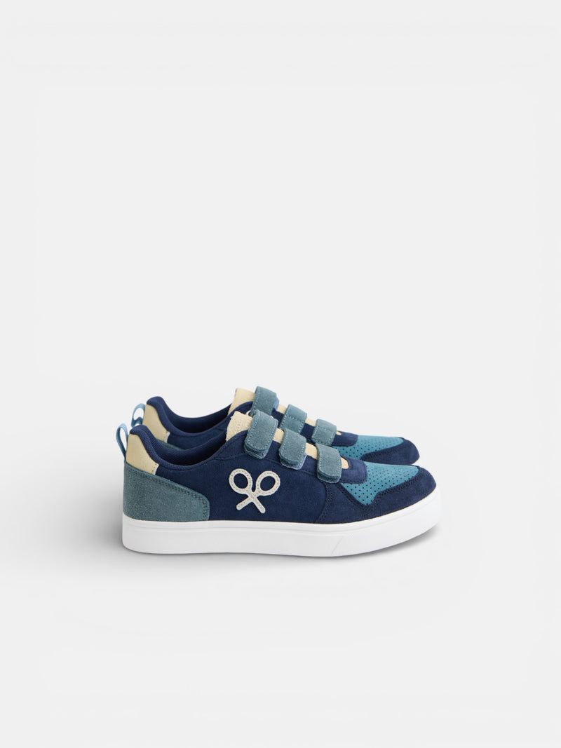 Sapatilha infantil velcro multicolor azul-marinho