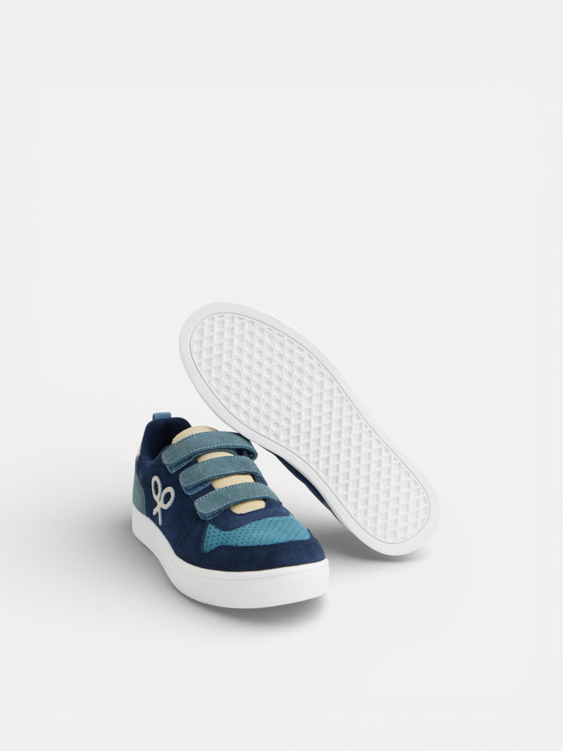 Sapatilha infantil velcro multicolor azul-marinho