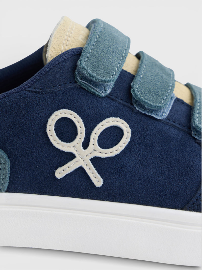 Sapatilha infantil velcro multicolor azul-marinho