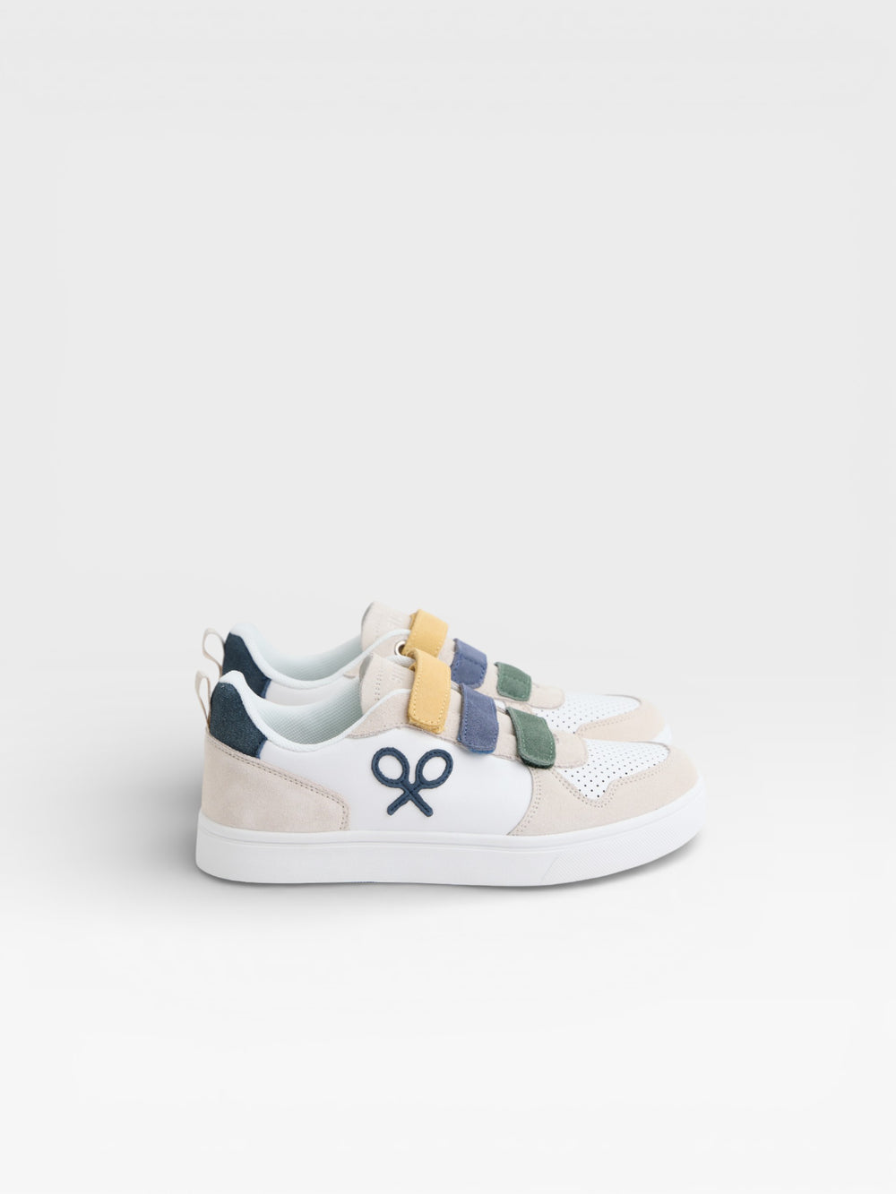 Cream multicolored velcro kids' shoe
