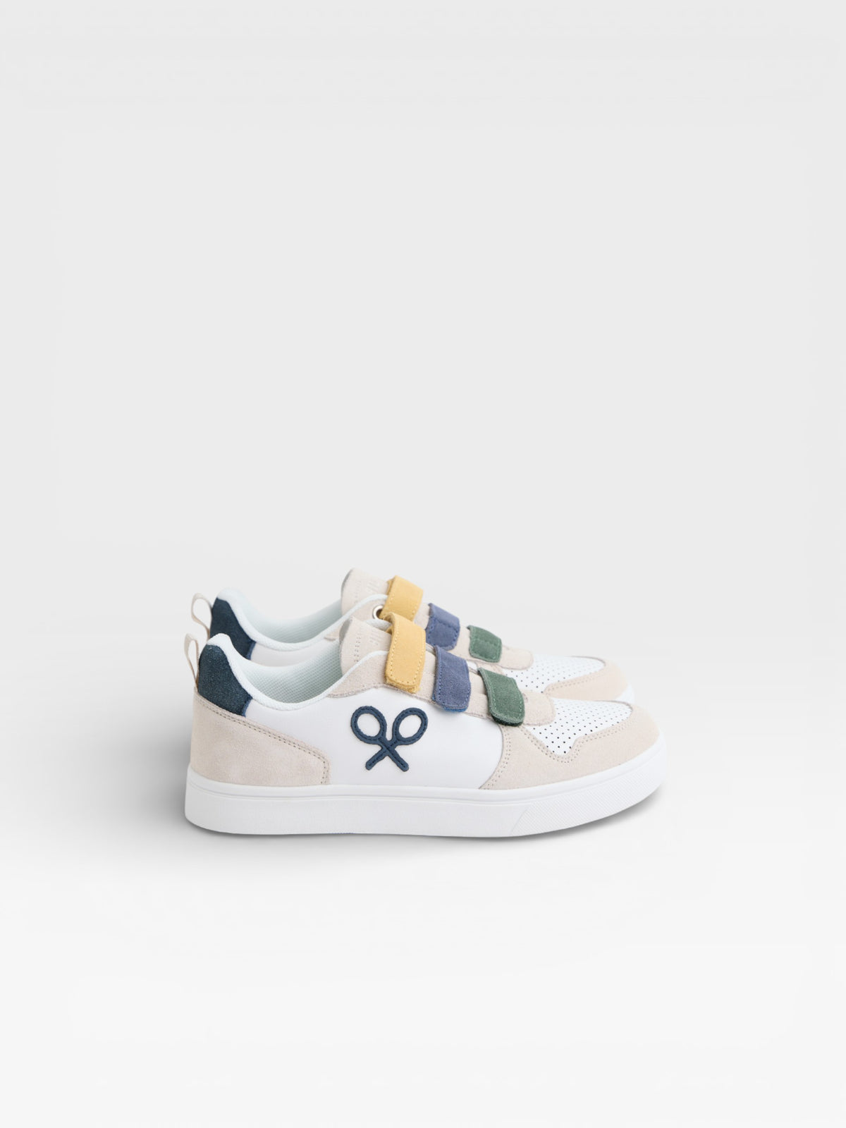 Zapatilla kids velcro multicolor crema