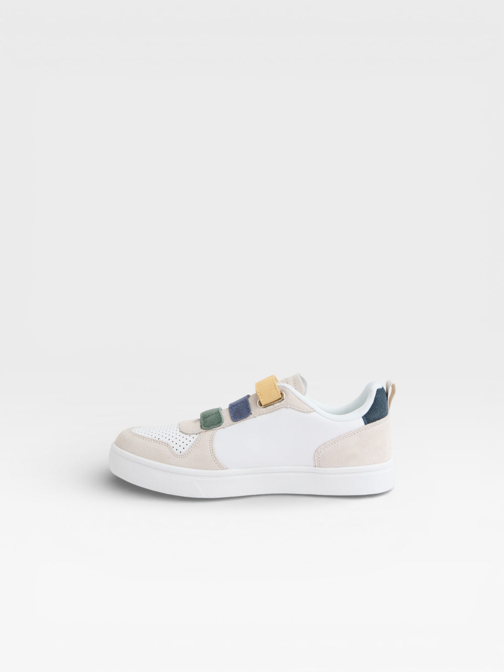 Cream multicolored velcro kids' shoe