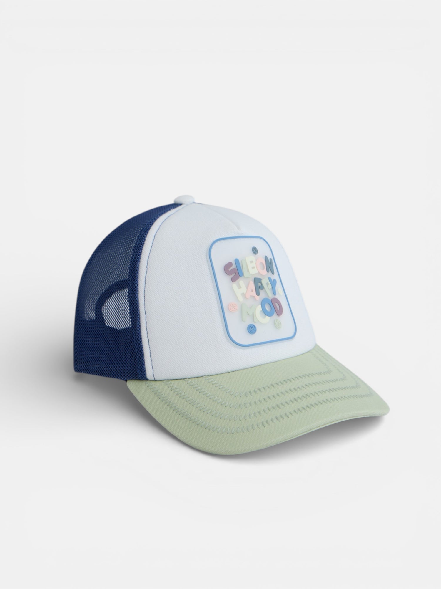 Kids trucker cap happy mood green
