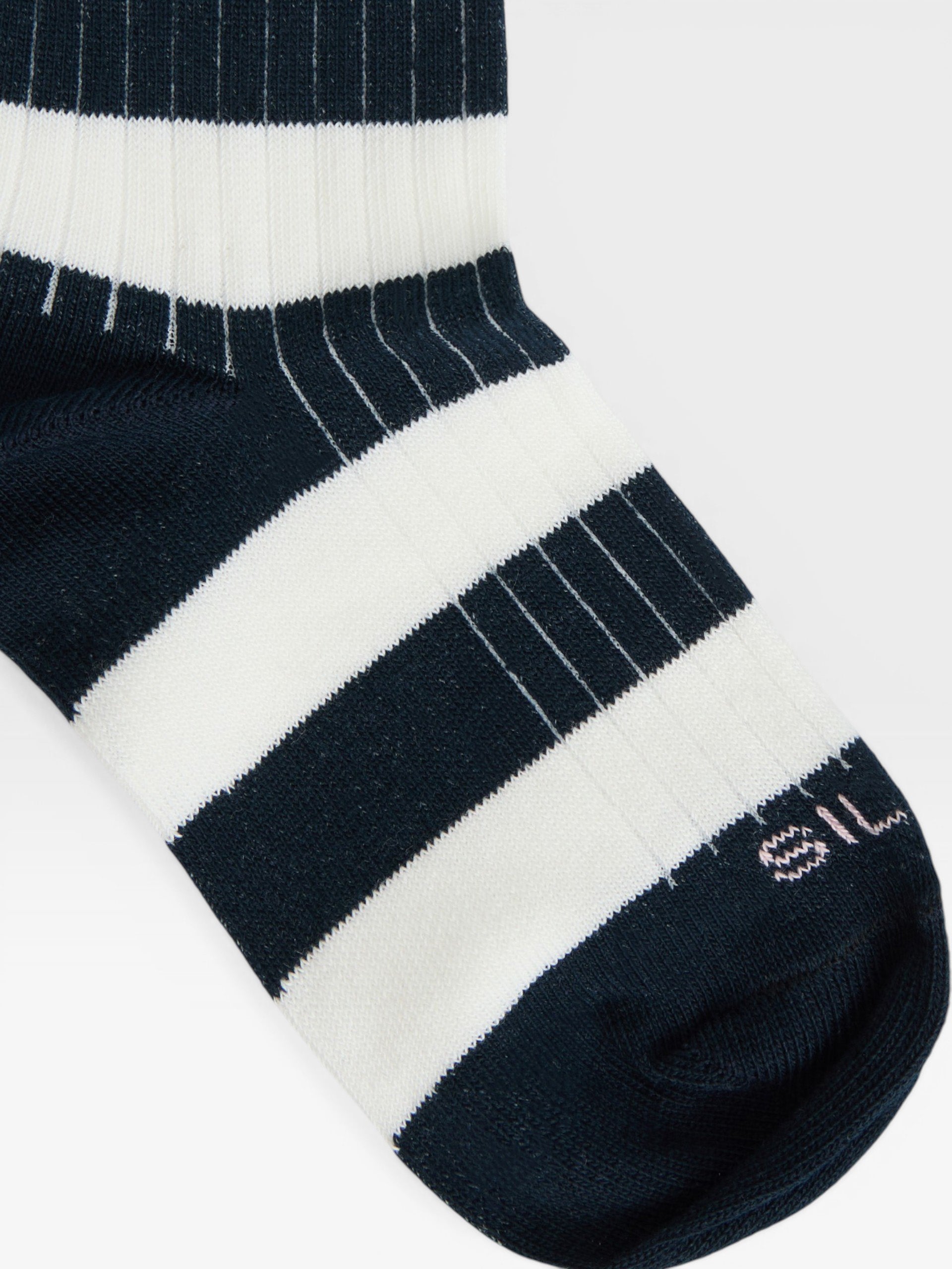 Chaussettes enfants rayures larges blanc bleu