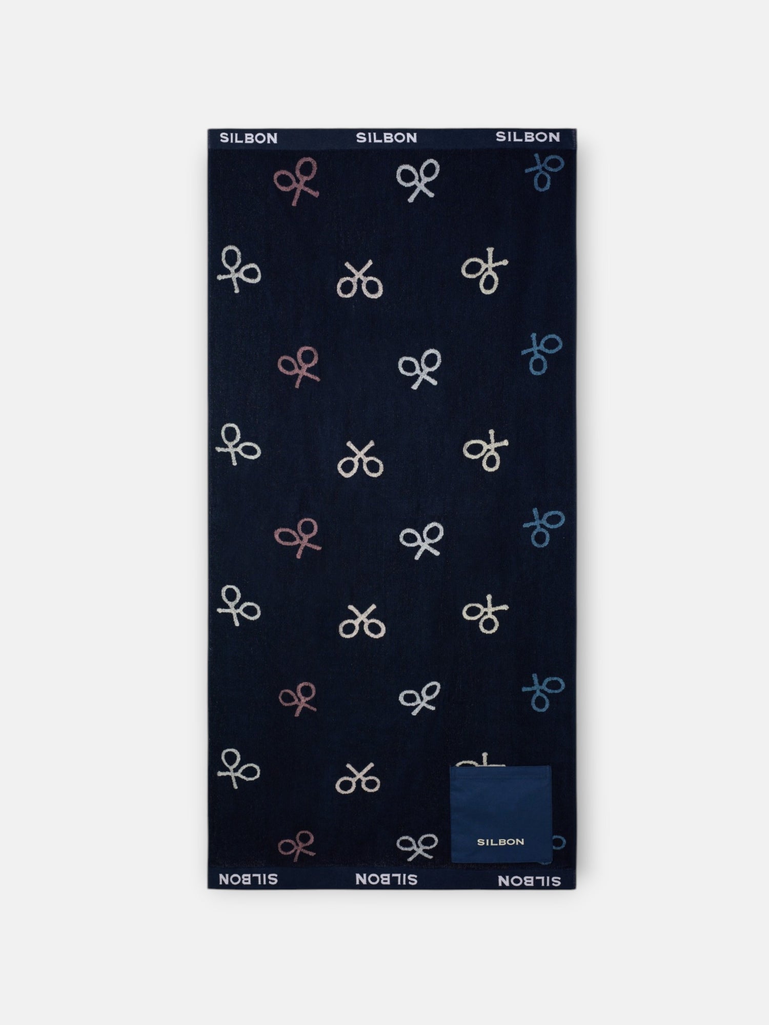 Serviette enfants multiraquettes poche bleu marine