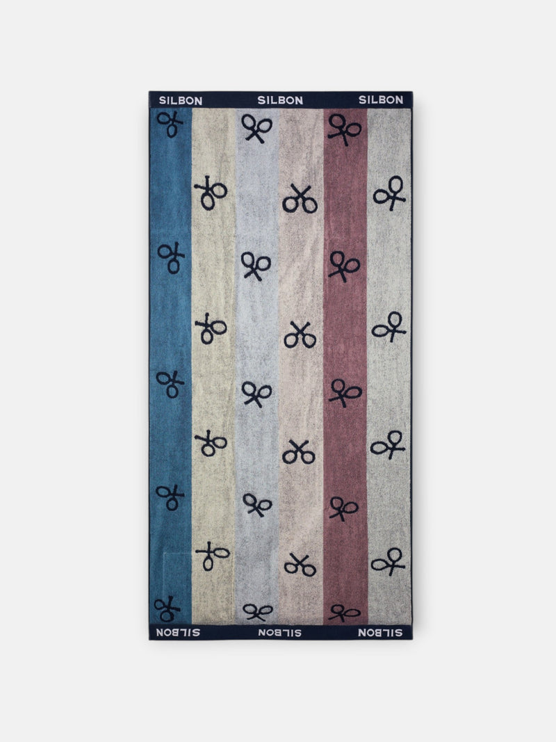 Serviette enfants multiraquettes poche bleu marine