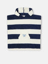 Poncho serviette enfant rayures horizontales marine