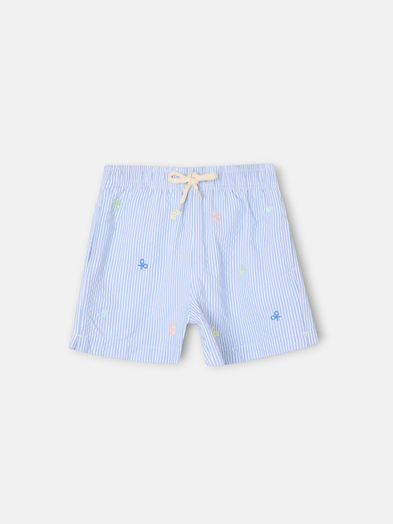 Fato de banho criança riscas multiraquetas azul