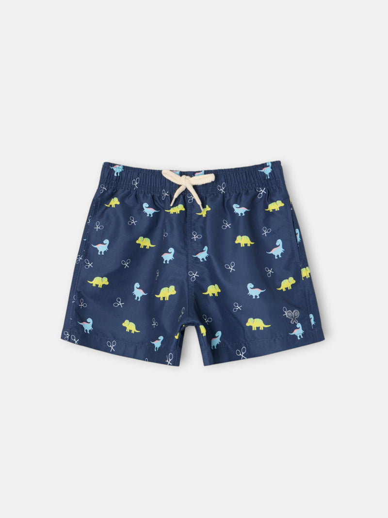 Fato de banho criança dinossauros azul-marinho