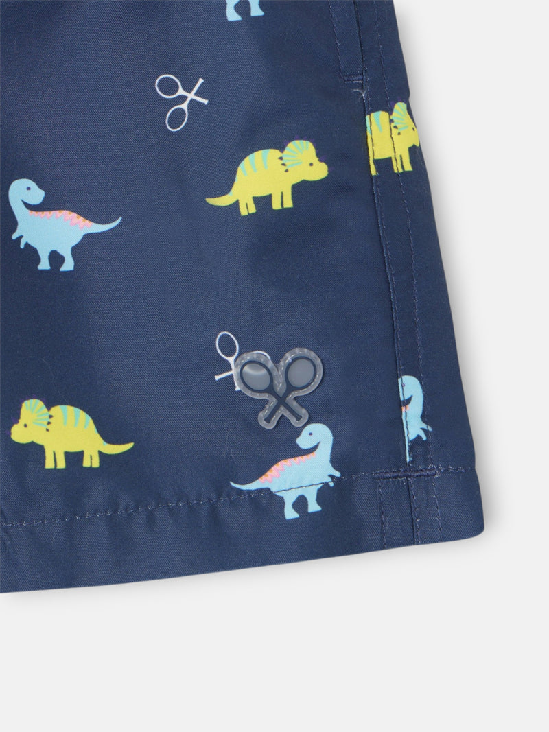 Fato de banho criança dinossauros azul-marinho