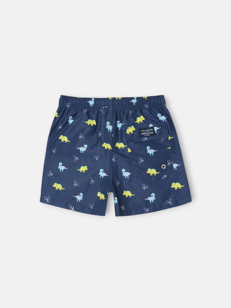 Fato de banho criança dinossauros azul-marinho