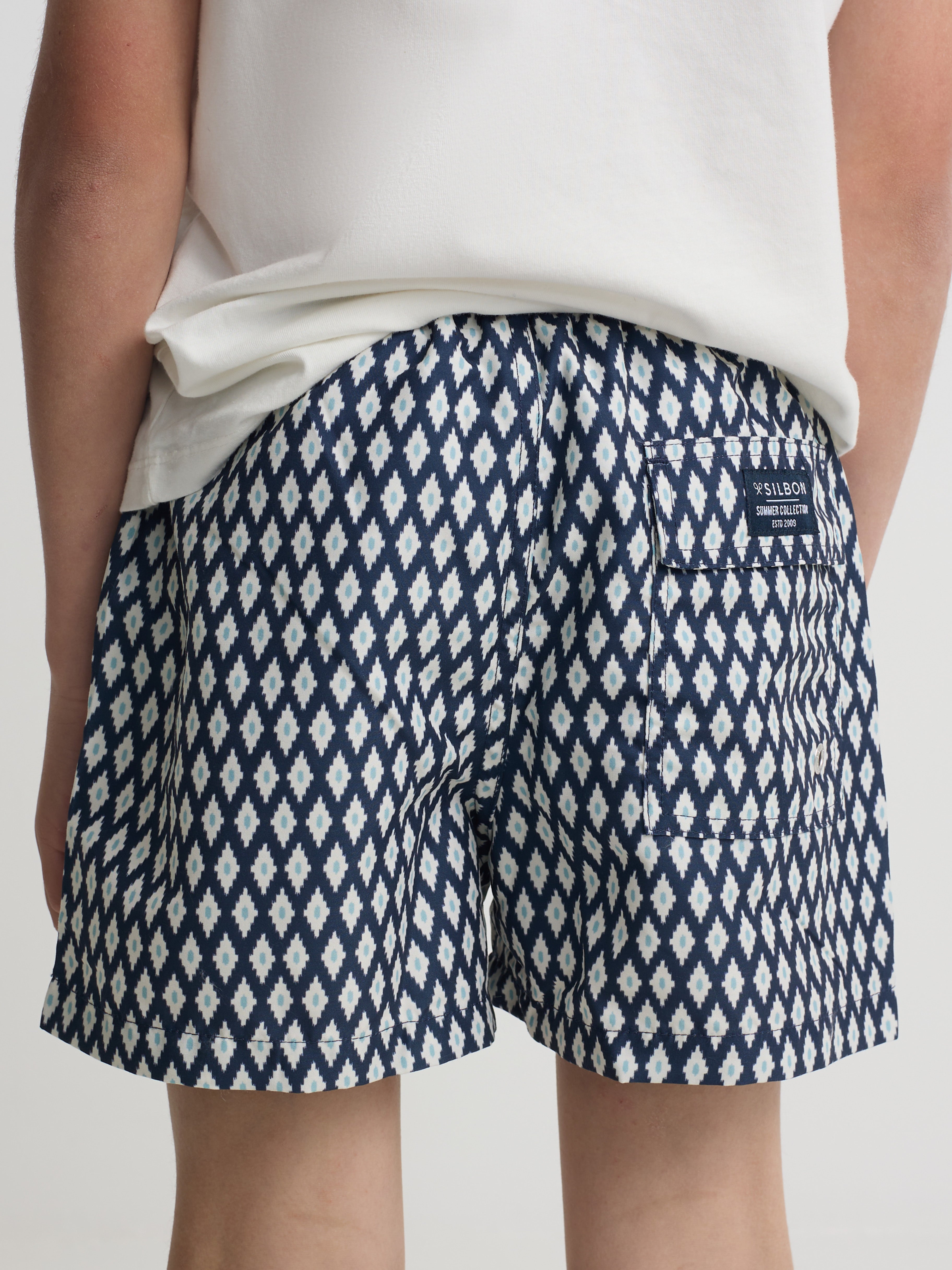 Bañador kids mini rombos azul marino