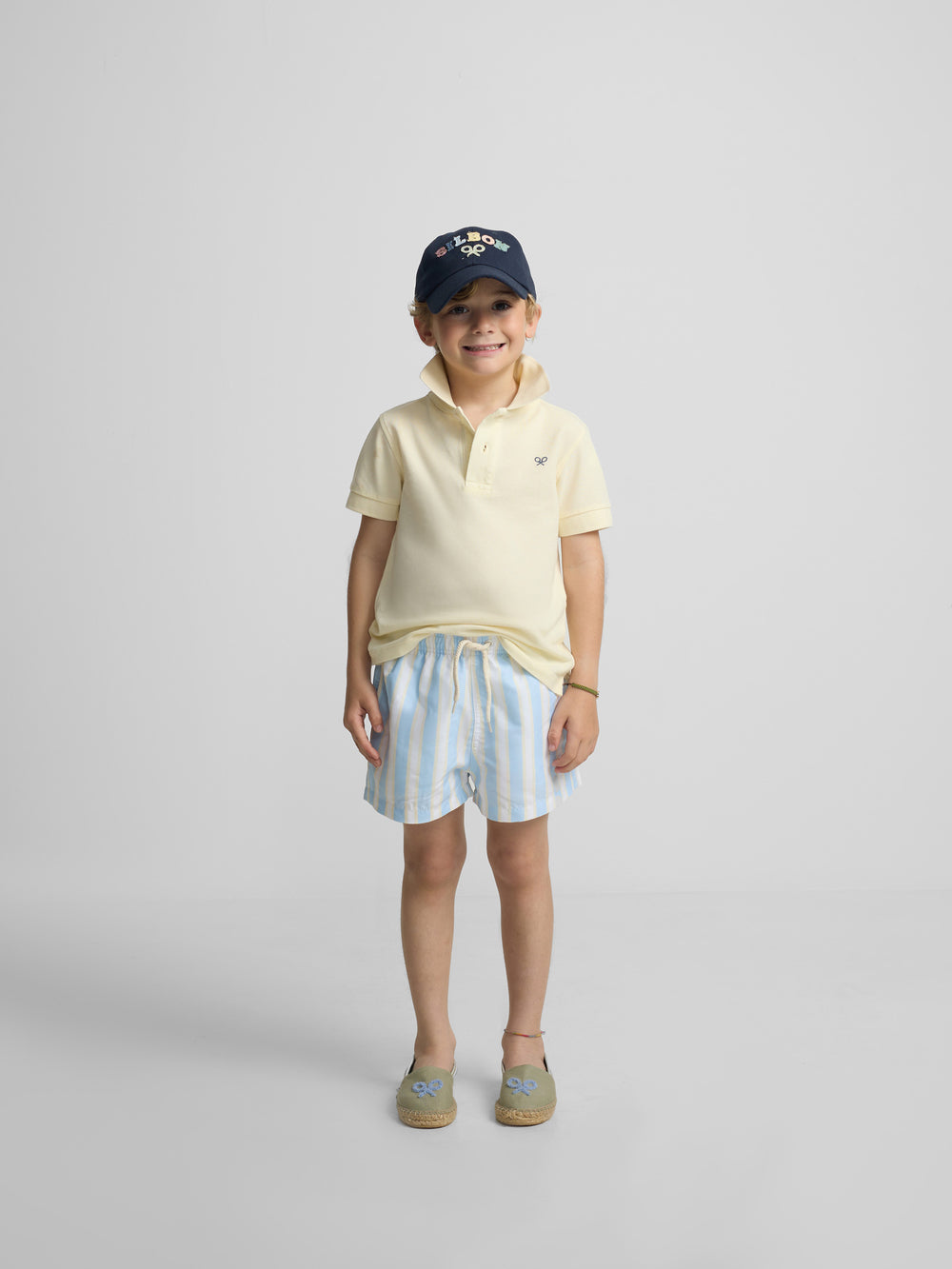 Bañador kids raya ancha amarillo azul