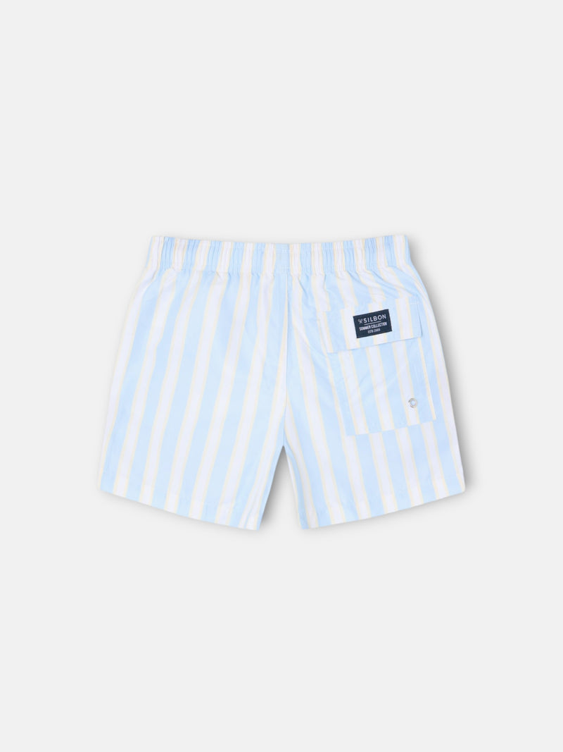 Bañador kids raya ancha amarillo azul