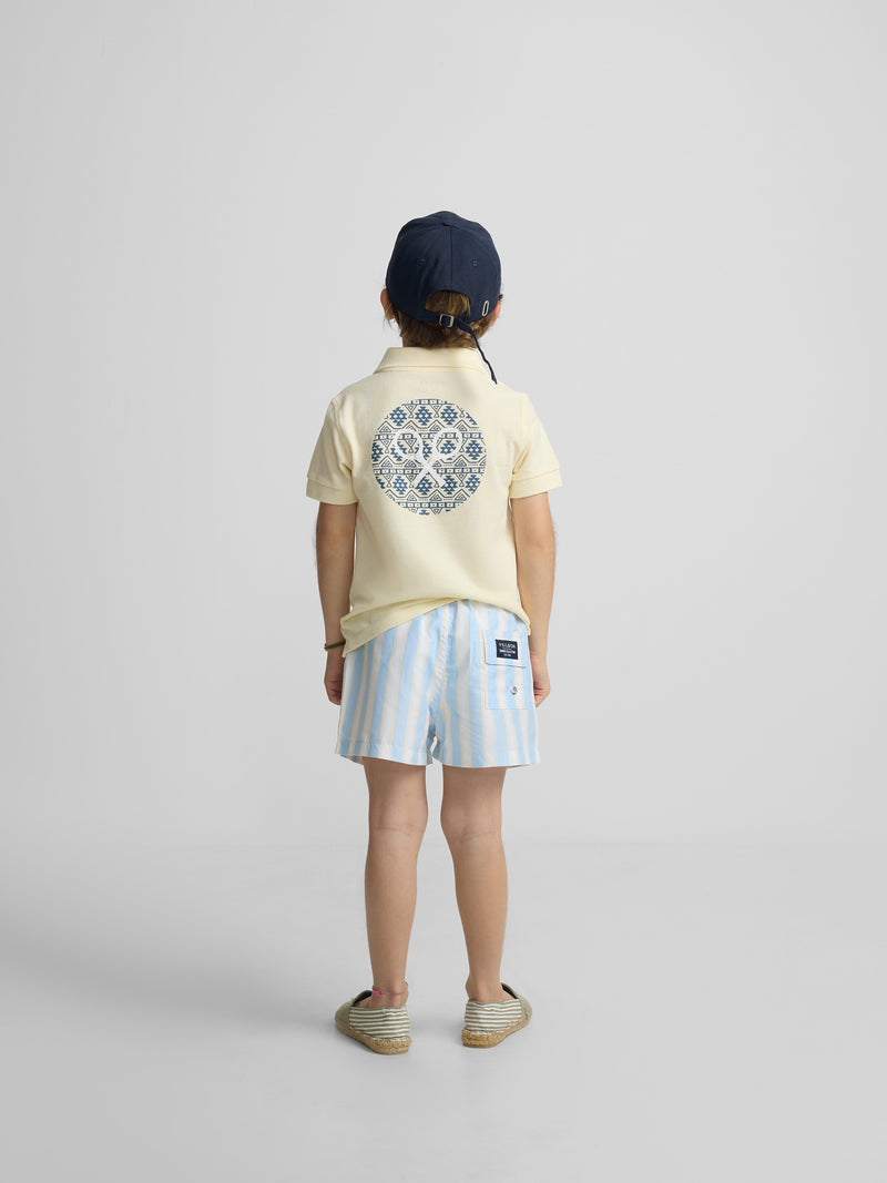 Bañador kids raya ancha amarillo azul