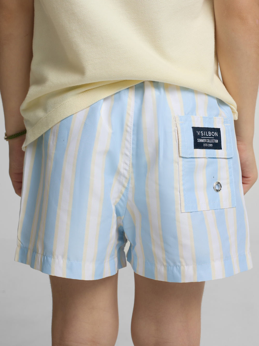 Bañador kids raya ancha amarillo azul